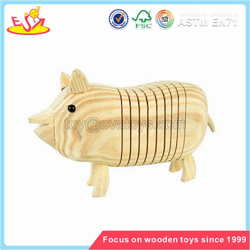 Wholesale creative dinosaur shaped wooden kids animal toy cheap wooden kids animal toy W03A025