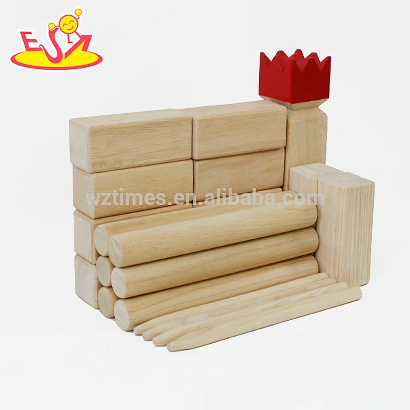 wholesale the king and the soldiers kids wooden viking kubb game for garden W01B081