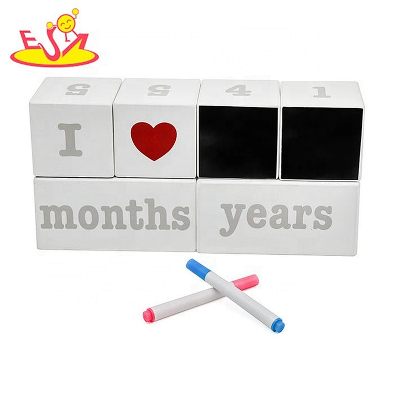Desk top wooden white block calendar for home decoration W13A166