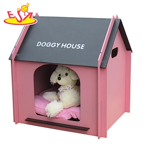 Wholesale promotional useful yellow wooden pet house for home use W06F002A