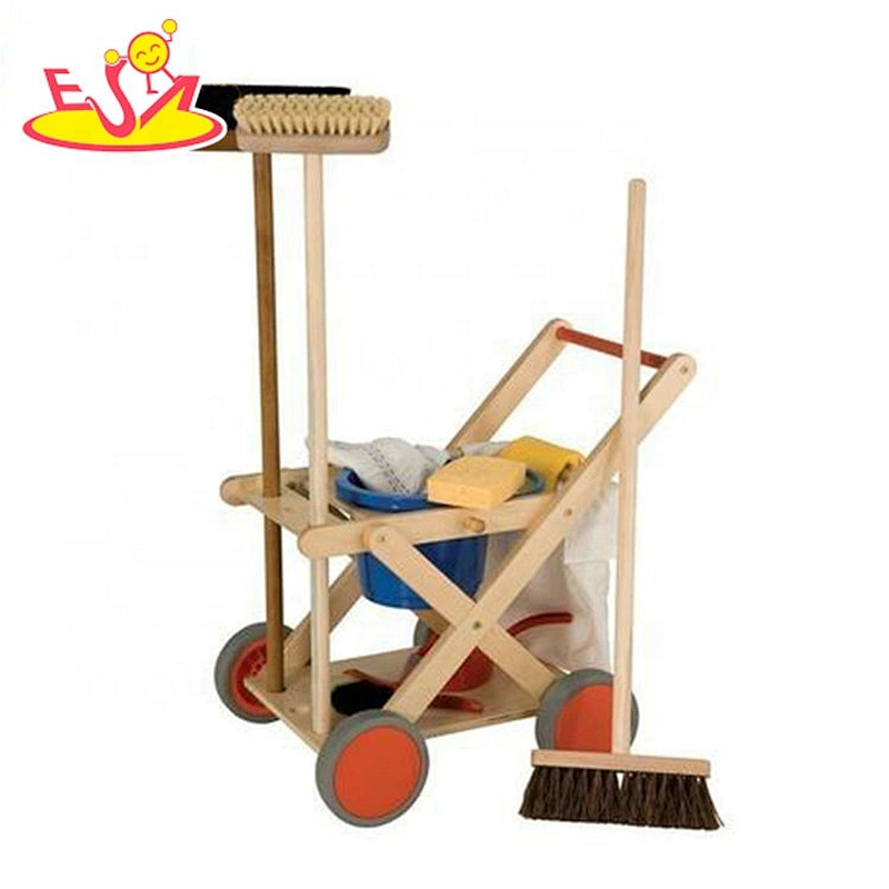 Top sale 9pcs wooden kids clean tool toy for early learning W10D248