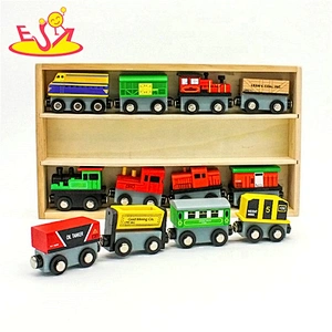 2019 New arrival 12 PCS magnetic set wooden toy train set for kids W04A377