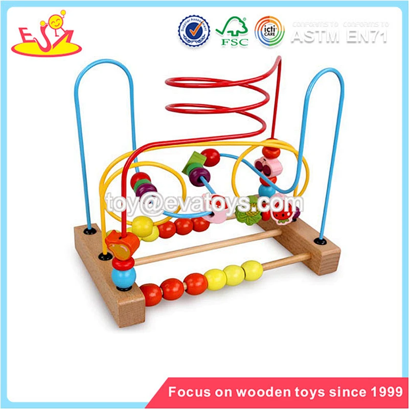 Wholesale attractive price children wooden beads maze toy special wooden beads toy W11B114