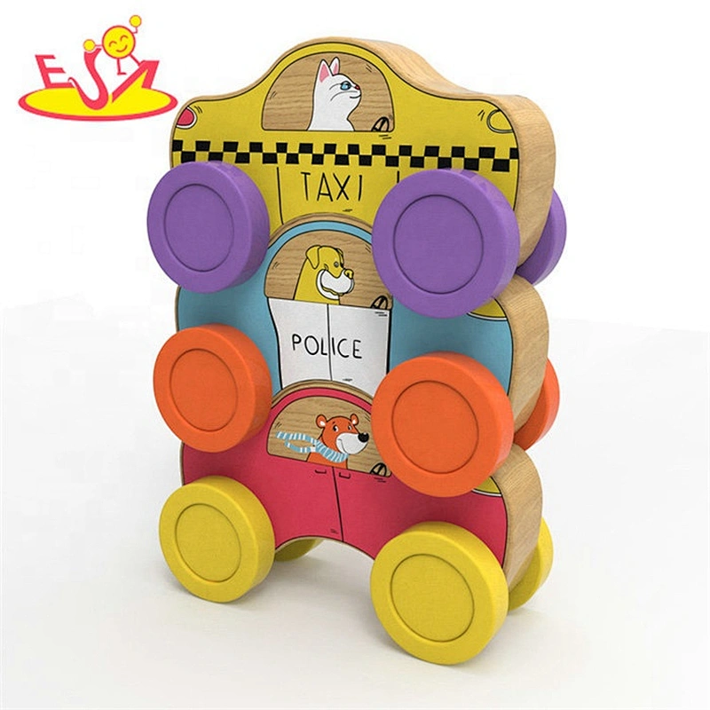2019 New arrival funny small wooden toy cars for preschoolers W04A410