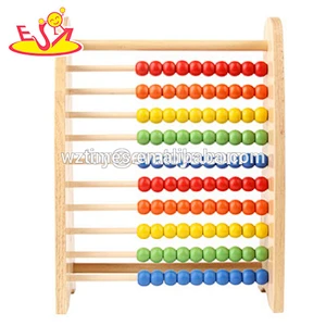 2018 Wholesale 100 pieces educational wooden kids toy abacus preschool wooden children toy abacus W12A026
