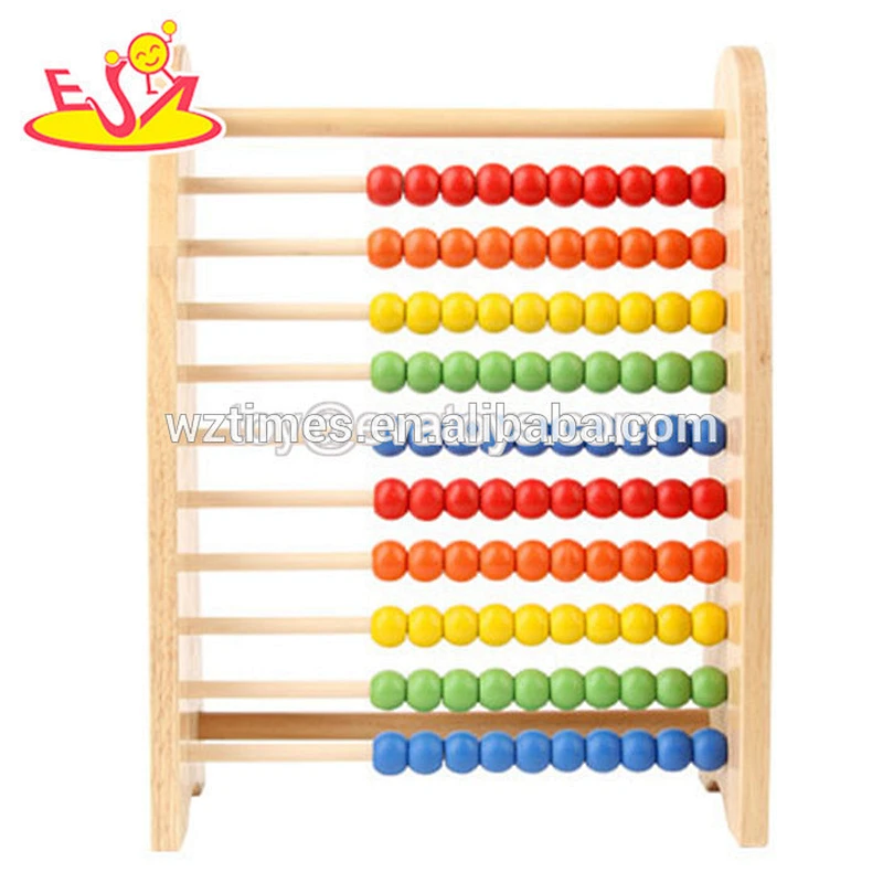 2018 Wholesale 100 pieces educational wooden kids toy abacus preschool wooden children toy abacus W12A026