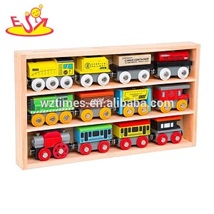 Wholesale high value wooden magnetic toy train parts for baby diy assemble W04A370