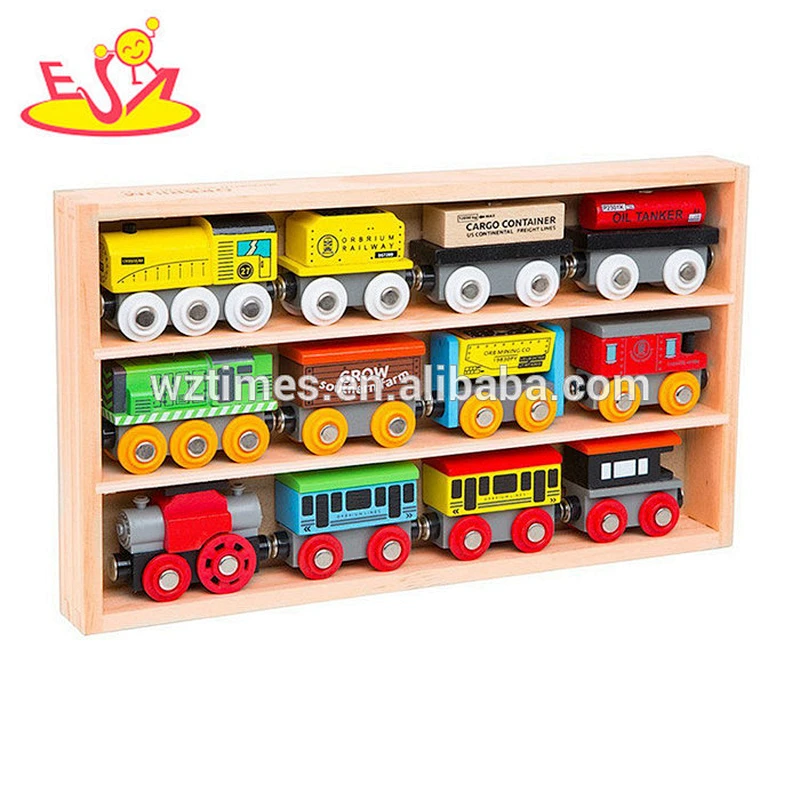Wholesale high value wooden magnetic toy train parts for baby diy assemble W04A370