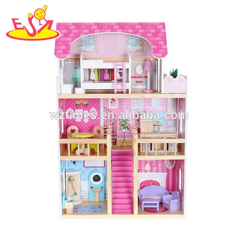 hölzernes Miniaturpuppenhaus der Großhandelsart und weisemädchen für Verkauf W06A254