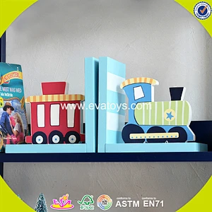 wholesale fashion train children wooden letter bookends W08D047