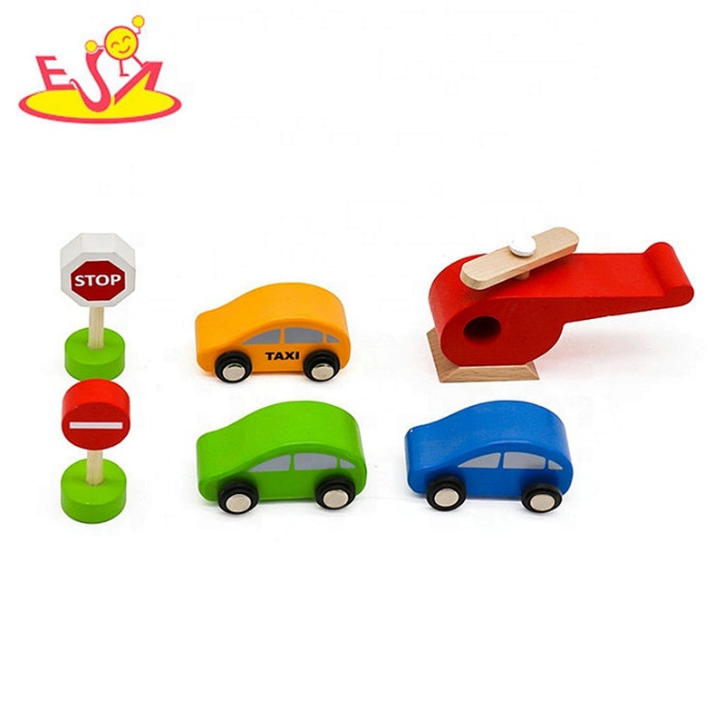 2019 New arrival educational wooden toy parking lot for kids W04B076