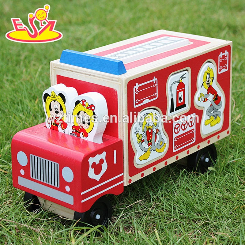 Wholesale cartoon wooden car toys for kids W04A287