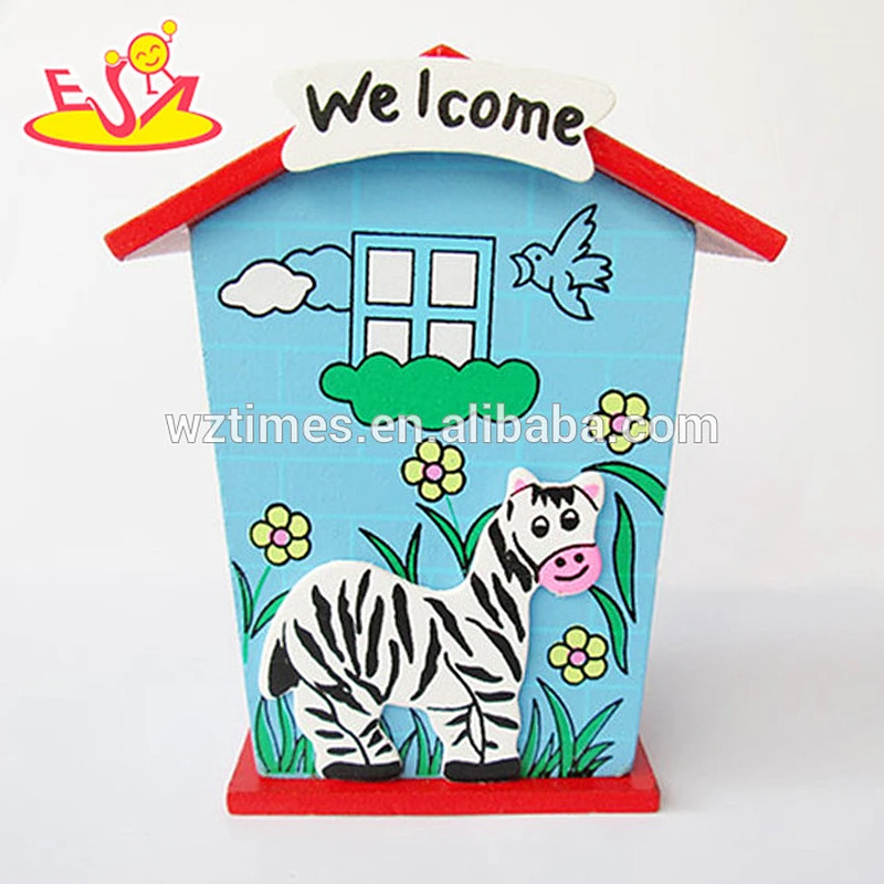 wholesale top quality baby wooden money box cute children wooden money box W02A027