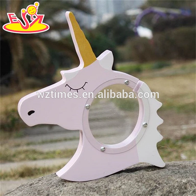 wholesale unicorn shape kids wooden money box with personalised W02A257