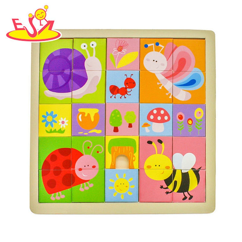 New design cartoon animal wooden jigsaw board for kids W14C257