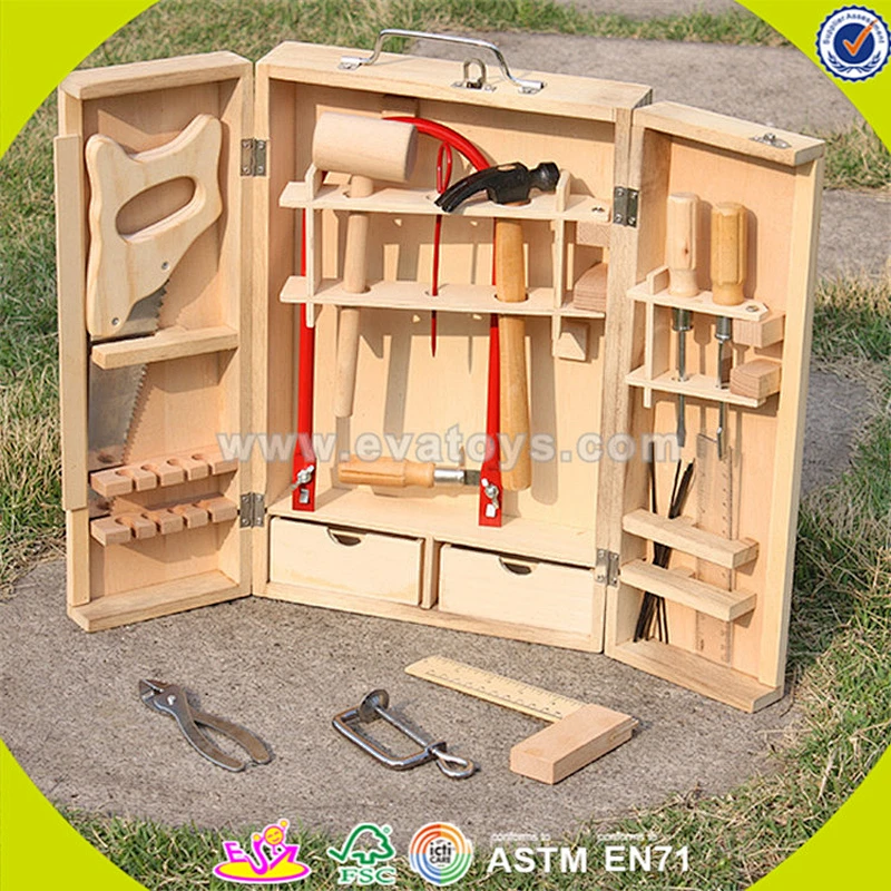 wholesale multi-function wooden tool box toy educational kids wooden tool box toy top quality wooden tool box W03D023