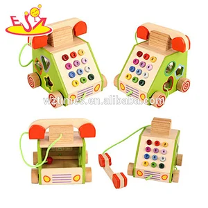 Wholesale new fashion multifunction wooden telephone toy for children W12D081