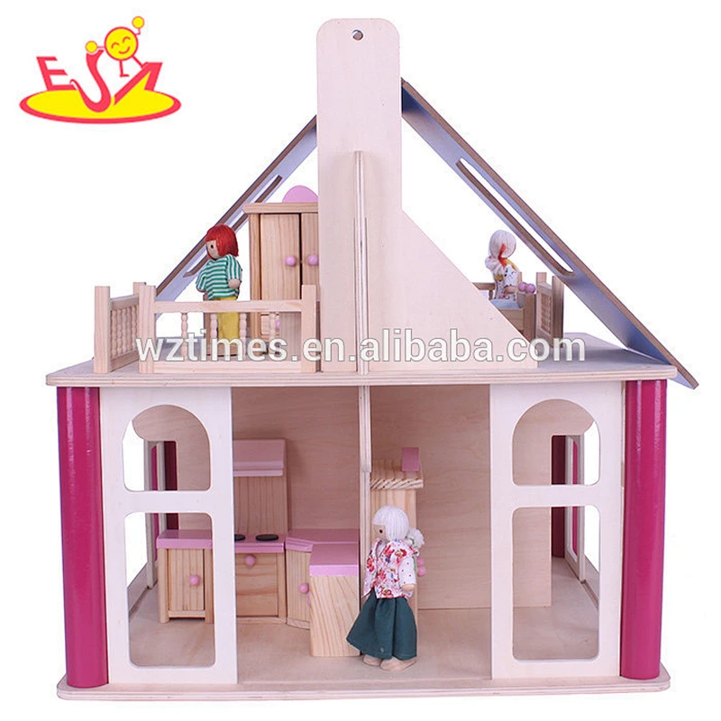 wholesale kids wooden doll house toys,cheap baby wooden doll house toys,role play children wooden doll house toys W06A131