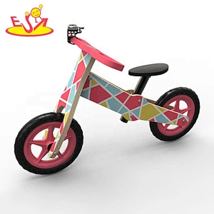 high quality pink wooden push bicycle with customize W16C274