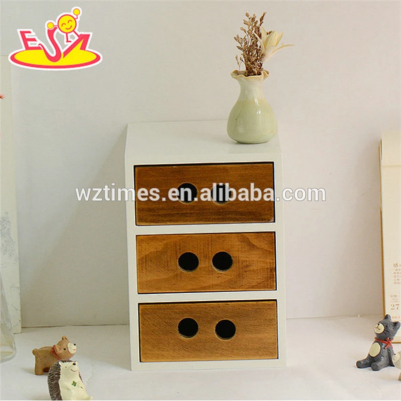 Wholesale high quality wooden easy pulling 3 layers bedroom drawers for home use W08C252