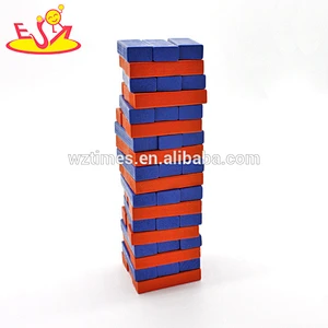 Wholesale classical style wooden two colors bricks stacking game toy W13D164-Z
