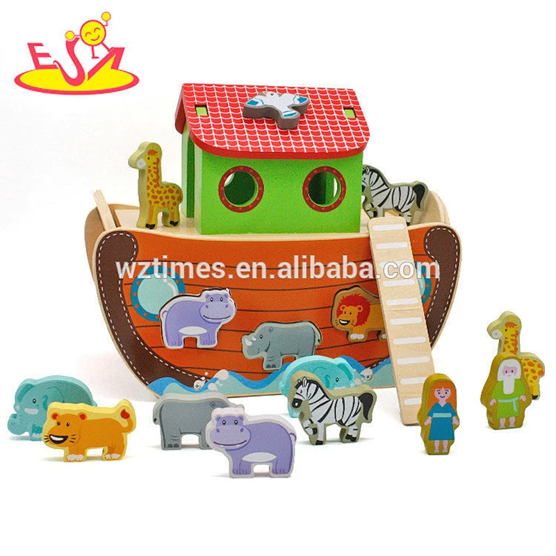 Neue angekommene lustige hölzerne Noah Arche Tiere für Kinder W12D084