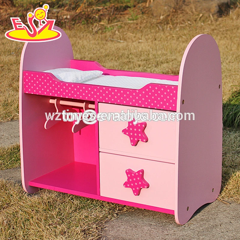 Neue niedliche Kinder Holz Puppe Bett beliebte Kinder Holz Puppe Bett W06E010A
