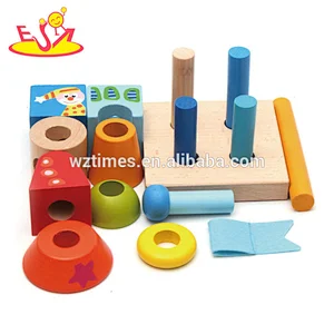 Hochwertige farbige Holzbausteine ​​für Kinder W13A146