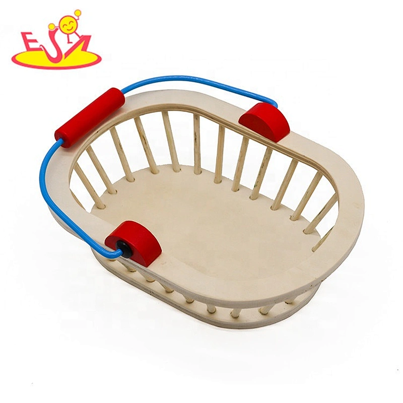 2019 Most popular pretend play food wooden fruit basket toy for kids W10B309