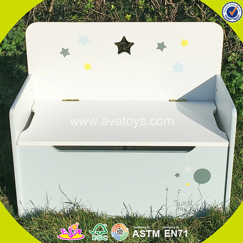 wholesale kids wooden storage box,bench baby wooden storage box W08C136