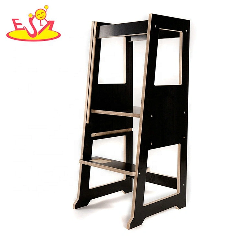 high quality safety white wooden 2 step ladder for kids W08G278B