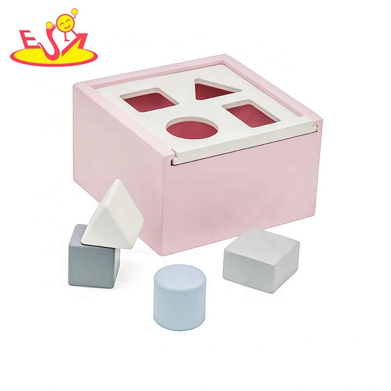 New hottest educational pink wooden shape sorting game for kids W12D167