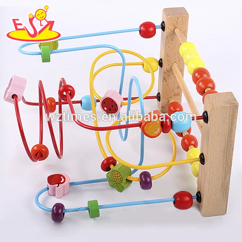 Most popular baby wooden beads maze toy for education W11B097