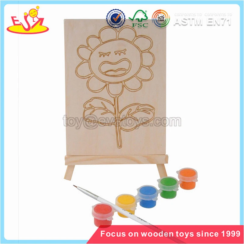 Wholesale high quality art creative rabbit pattern kids wooden watercolor painting toy W03A052