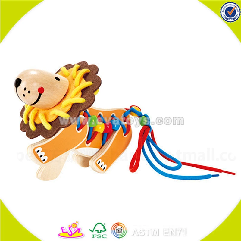 wholesale fashion kids wooden threading toy best sale children wooden threading toy W11E045