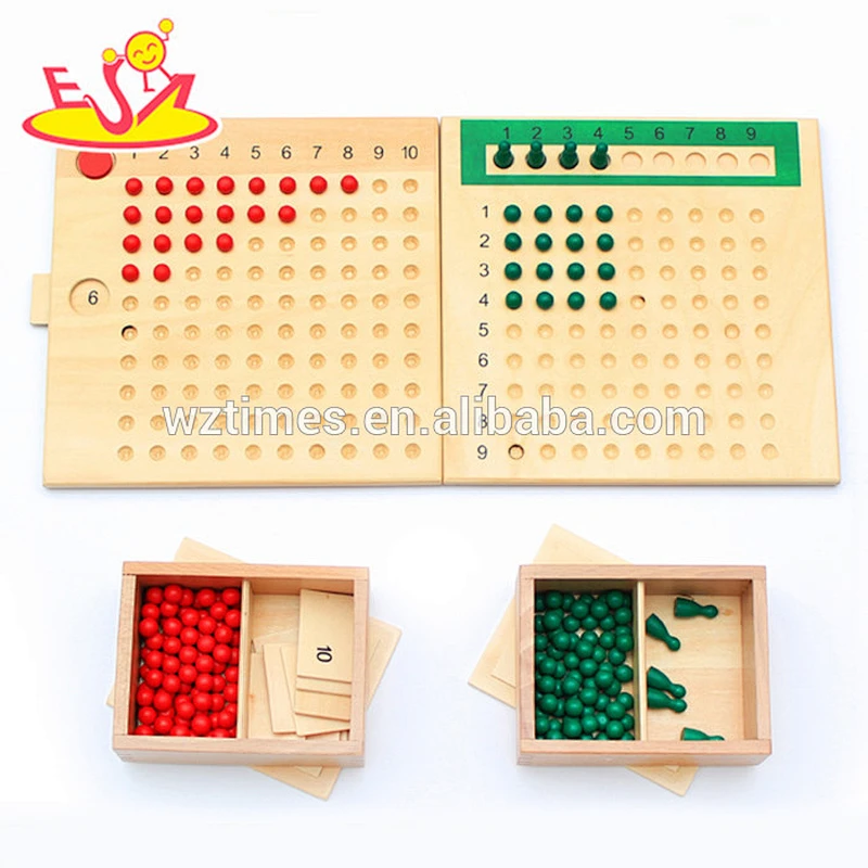 Wholesale intelligent red and green wooden beads math board toy for baby W11A037
