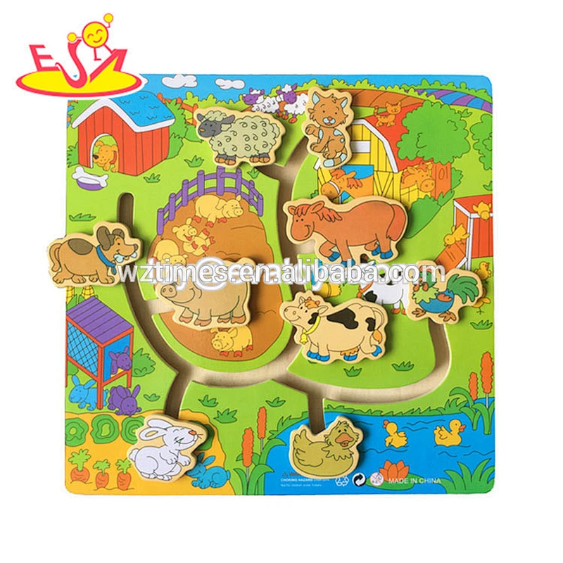 Venta al por mayor mariposa bebé educativo de madera laberinto juguete niños de madera laberinto juguete W11H001