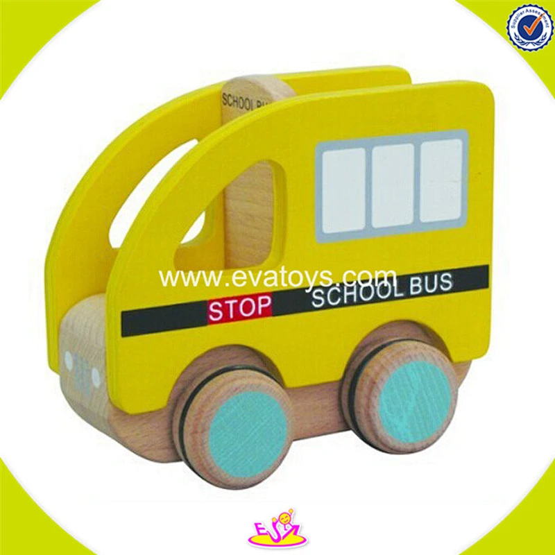 wholesale Cute mini wooden police toy car for kids good quality baby wooden police toy car W04A099