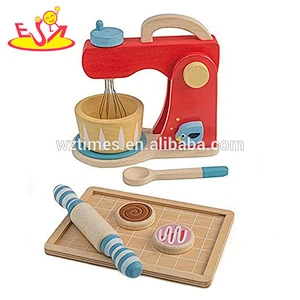New arrival kids wooden play kitchen accessories with blender, toaster and scale W10D186