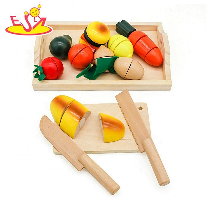 high quality vegetable wooden food cutting toy for children W10B143