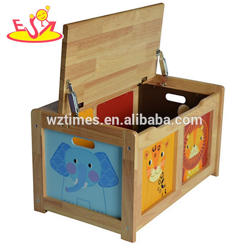 wholesale high quality cartoon baby wooden storage box most popular children wooden storage box W08C137