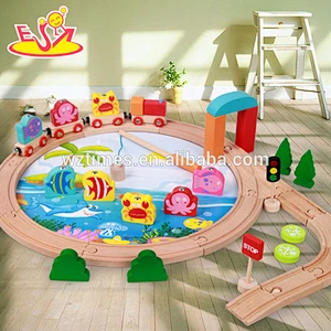 wholesale multi-function children wooden track with magnetic toy for sale W04C051