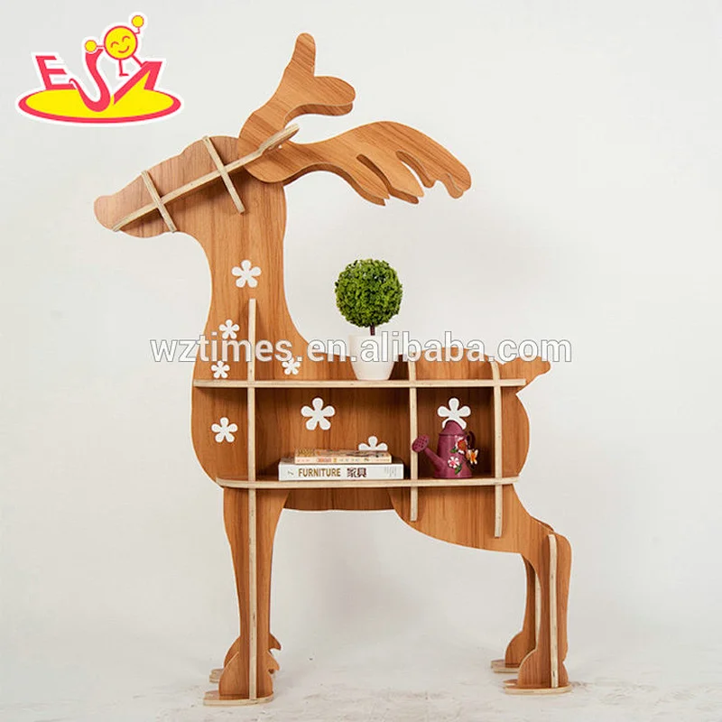 Wholesale best sale wooden animals bookshelf used in room decorative W08D073