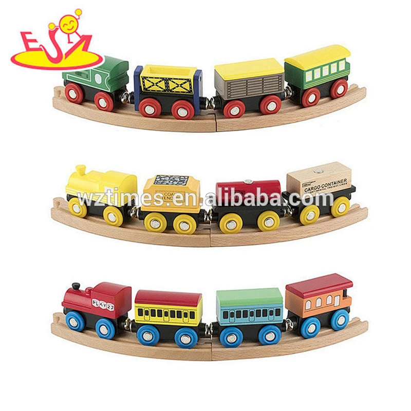Wholesale interesting wooden multi model magnetic train parts toy for children W04A369