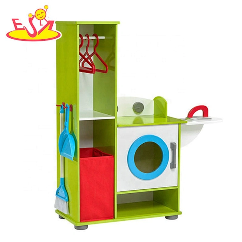 New fashion clean sweep toy wooden kids laundry center for pretend play W10C476