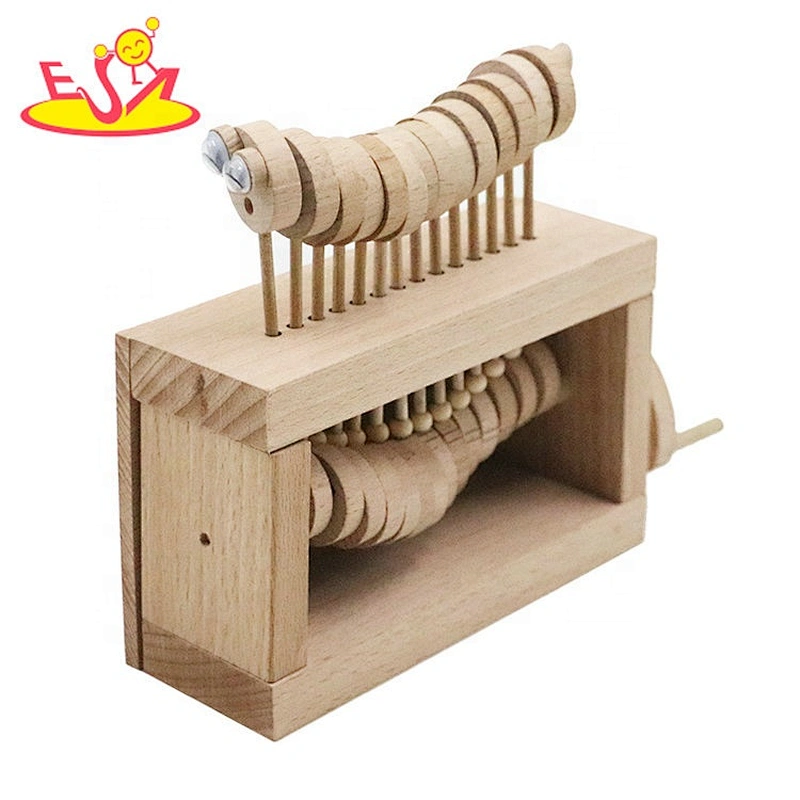 high quality children diy wooden wind up music box for education W07B072