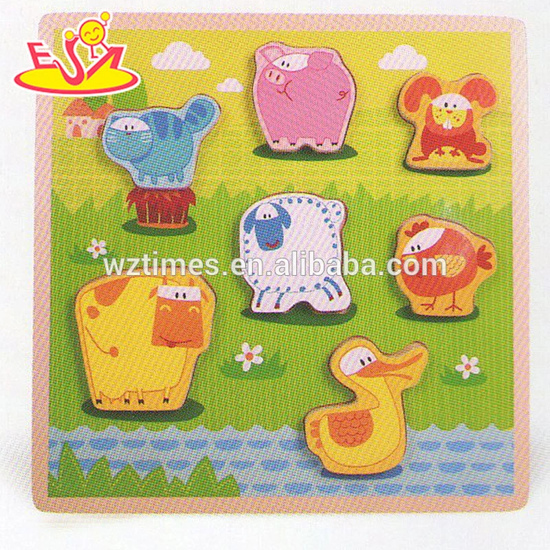 Hölzerne Puzzle-Spielzeug des Großhandelsbabys lustige Kinder hölzernes Puzzlespielzeug des Holzes hölzernes Puzzlespielzeug W14L001