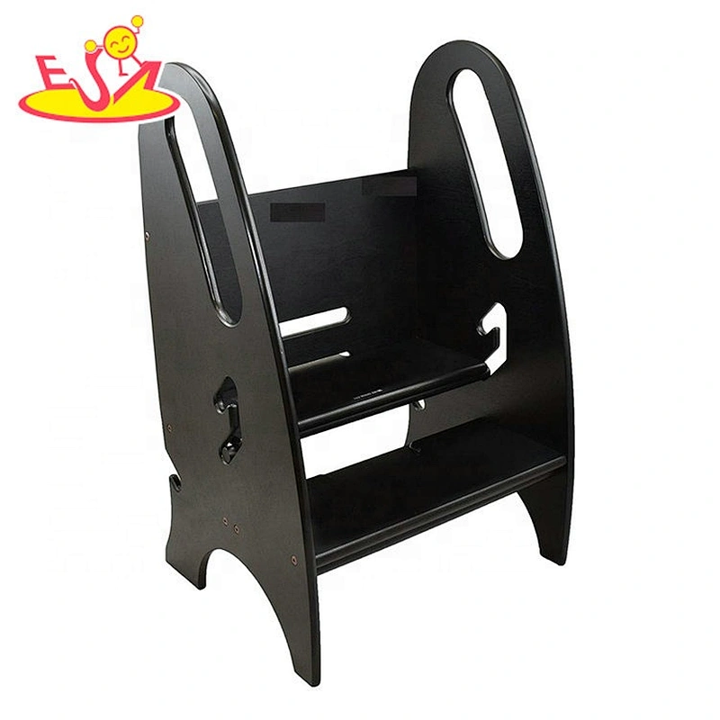 high quality 2 steps wooden kids step ladder for wholesale W08G281