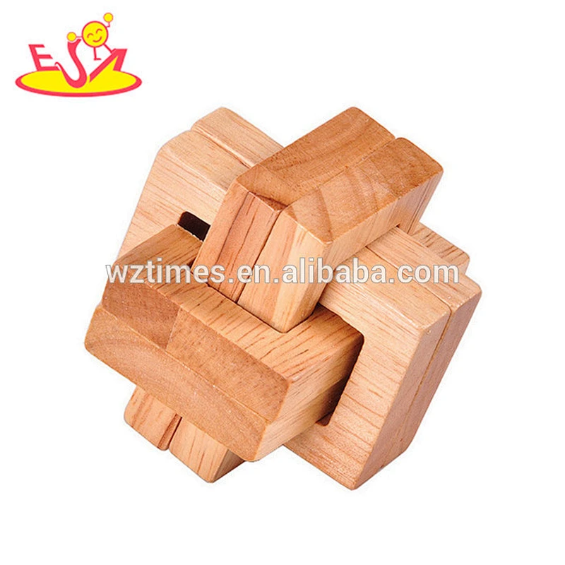 Wholesale best sale product wooden 3d unlocked toy for kids hand skill training W11C040
