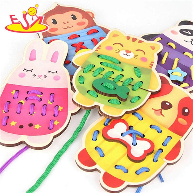 New arrival early development wooden lacing toys for toddlers W11E112